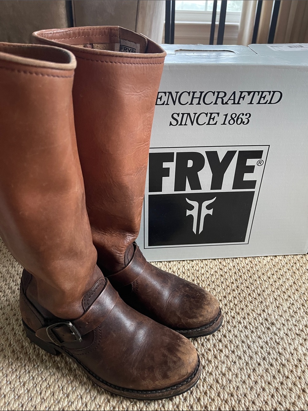 Frye Brown Leather Harness Riding Boots
